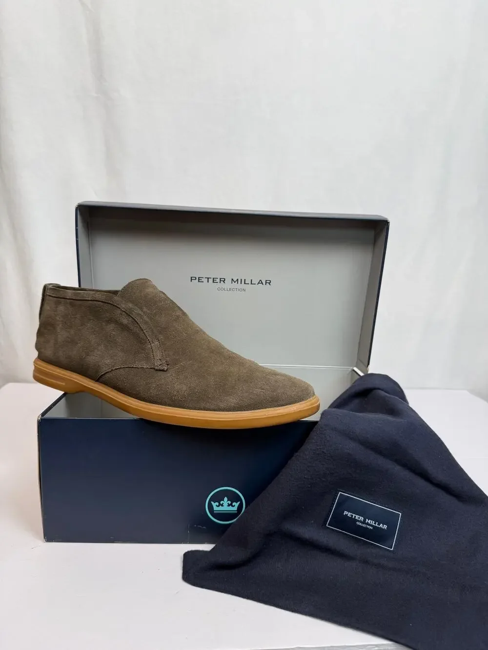 Peter Millar Mens Size 11.5 Spruce Suede Chukka Boots Preppy Classic